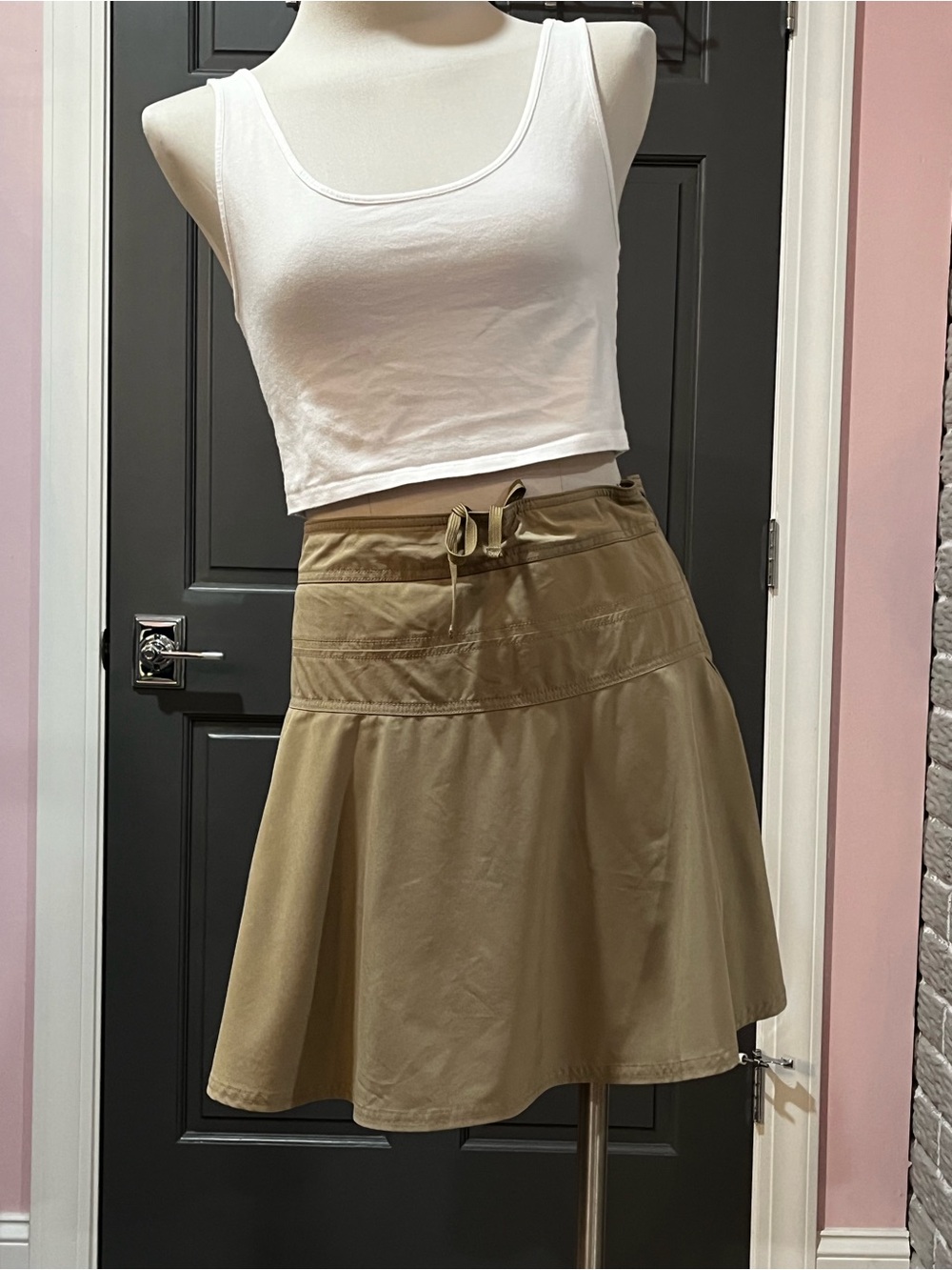Athleta Khaki A-Line Skort with Drawstring Waist - Picture 3 of 10